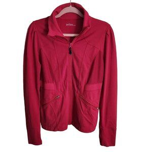 Zella Full Zip Athletic Mock Neck Deep Pink Jacket Size M